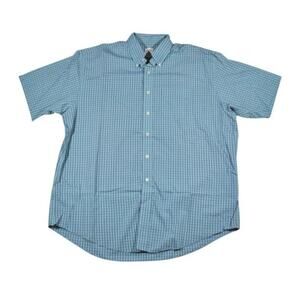 Brooks Brothers 346 Men's Size Medium Blue Button Down Front Gingham 100% Cotton